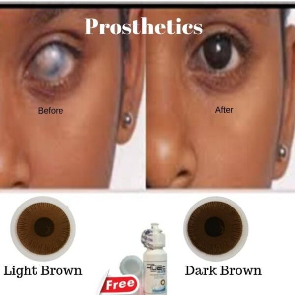 Dark Brown Prosthetic Lens  for Damage eye