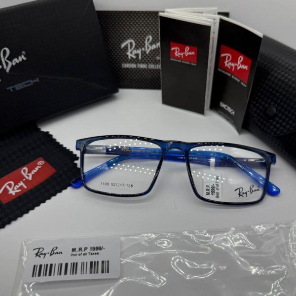 Ray-Ban Blue Transparent Rectangular Eyeglass Frame for Men & Women