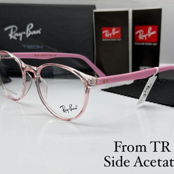 Ray-Ban Transparent Pink Round Eyeglass Frame